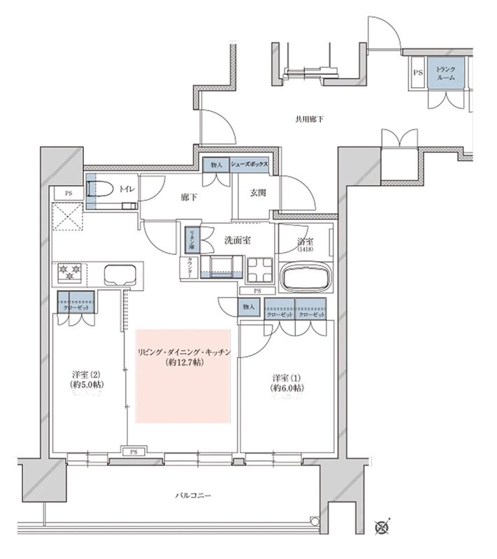 レ・ジェイド札幌手稲 間取り Bタイプ