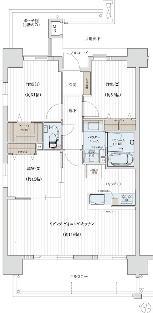 ソルプレサンス 嘉手納マスタースイート 間取り Aタイプ
