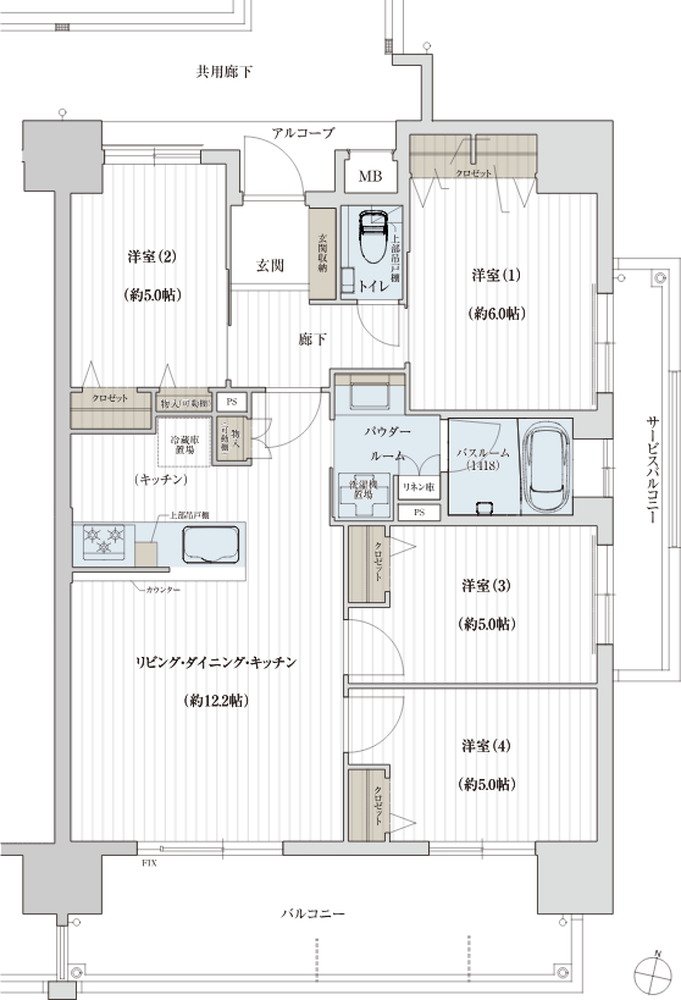 ソルプレサンス 嘉手納マスタースイート 間取り Gタイプ