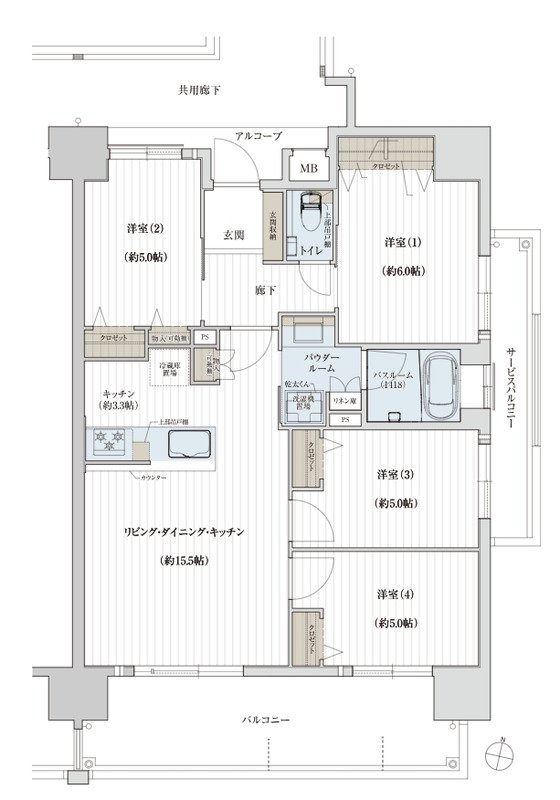 ソルプレサンス 嘉手納マスタースイート 間取り Gタイプ