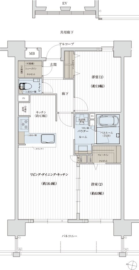ソルプレサンス 嘉手納マスタースイート 間取り Bタイプ