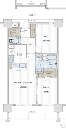ソルプレサンス 嘉手納マスタースイート 間取り Bタイプ