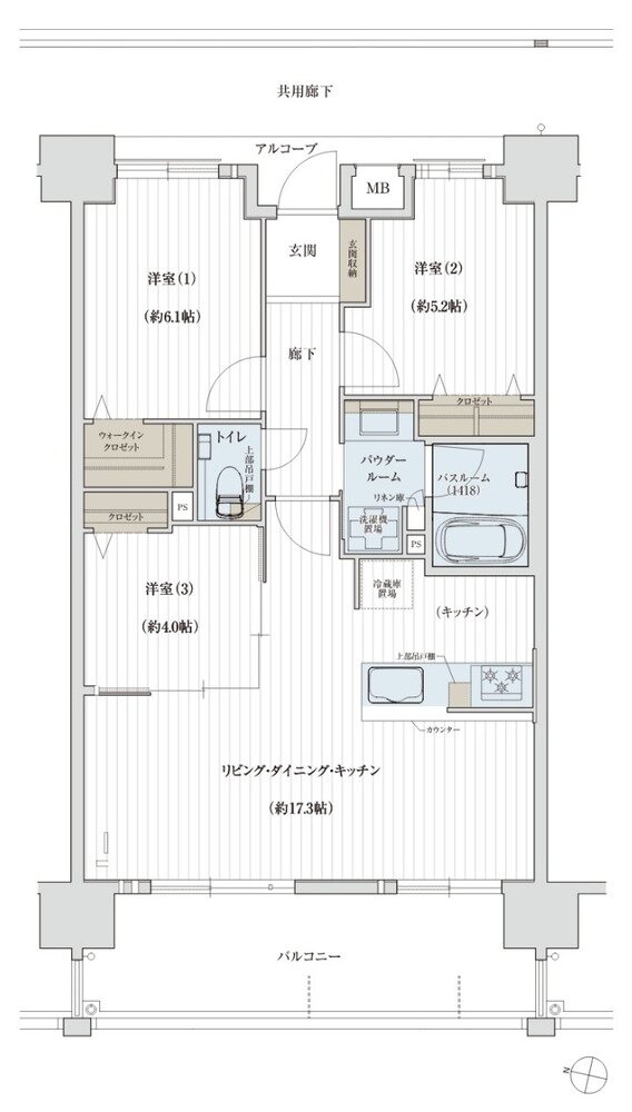 ソルプレサンス 嘉手納マスタースイート 間取り Cタイプ