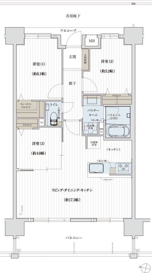 ソルプレサンス 嘉手納マスタースイート 間取り Cタイプ