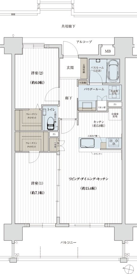 ソルプレサンス 嘉手納マスタースイート 間取り Dタイプ