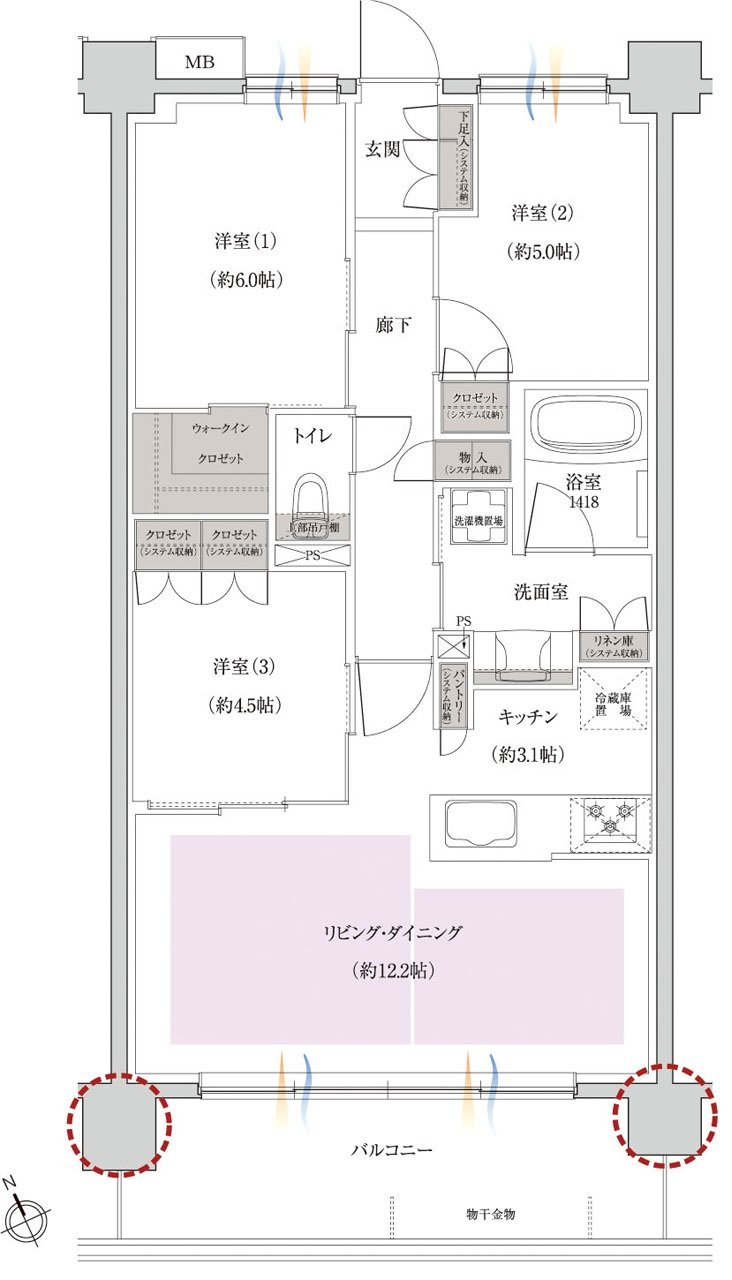 レーベン枚方 MARK HILLS 間取り C type