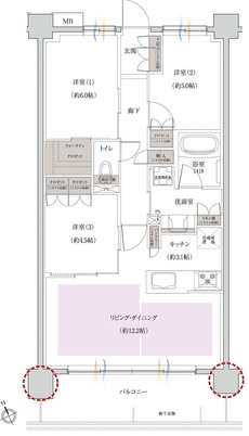 レーベン枚方 MARK HILLS 間取り C type