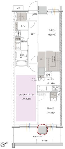 レーベン枚方 MARK HILLS 間取り G type
