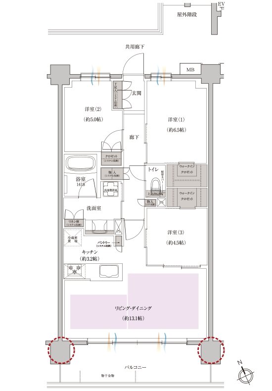 レーベン枚方 MARK HILLS 間取り B type