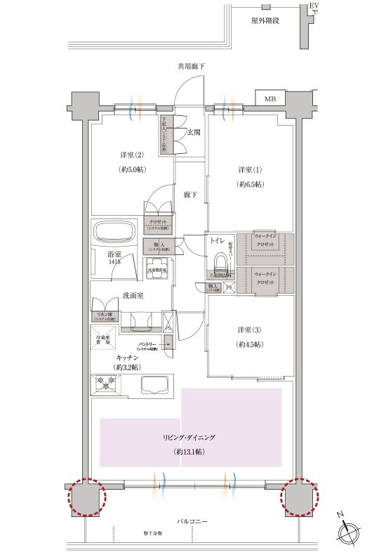 レーベン枚方 MARK HILLS 間取り B type