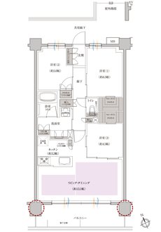レーベン枚方 MARK HILLS 間取り B type