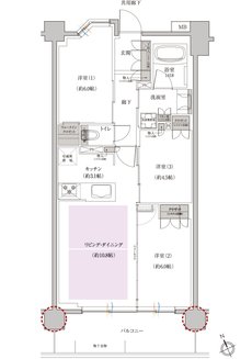 レーベン枚方 MARK HILLS 間取り D type
