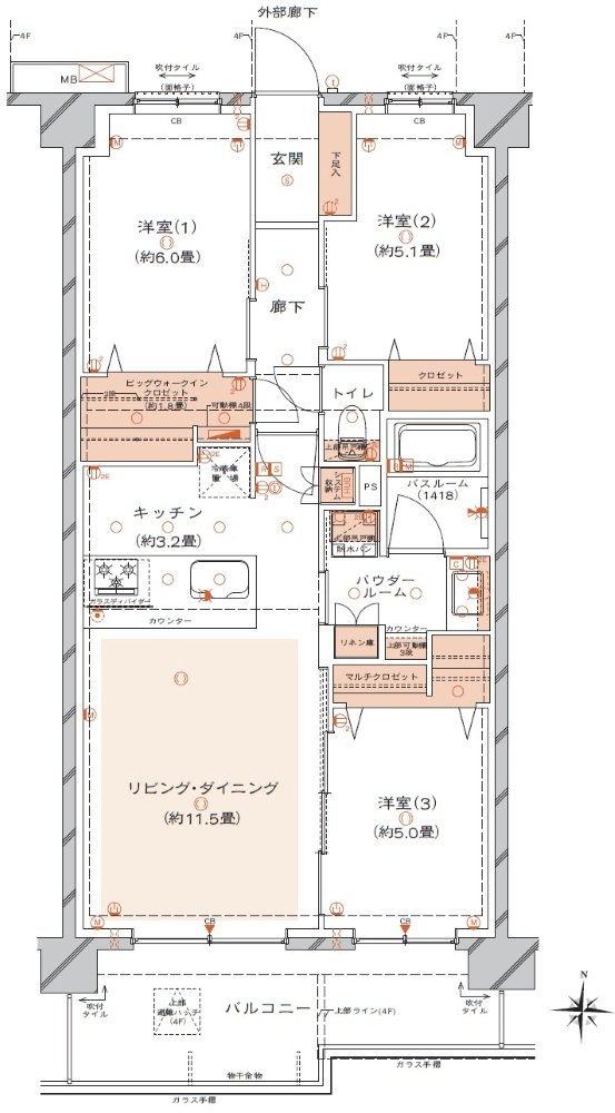 ヴェレーナ大宮櫛引町 間取り J1 TYPE【先着順住戸】