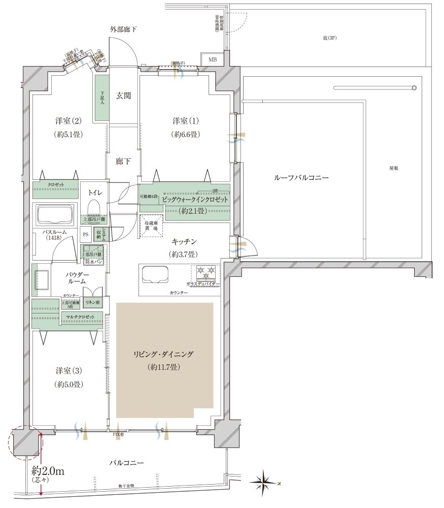 ヴェレーナ大宮櫛引町 間取り Tr TYPE【第2期1次予告住戸】