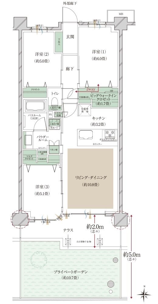 ヴェレーナ大宮櫛引町 間取り Eg TYPE(先着順住戸)