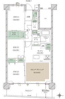 ヴェレーナ大宮櫛引町 間取り S TYPE(第2期1次予告住戸)