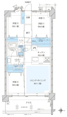 ヴェレーナ大宮櫛引町 間取り It TYPE(先着順住戸)