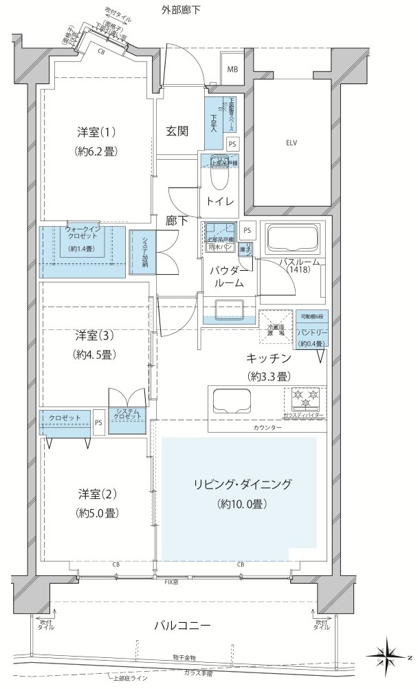 ヴェレーナ大宮櫛引町 間取り H TYPE(第2期1次先着住戸)