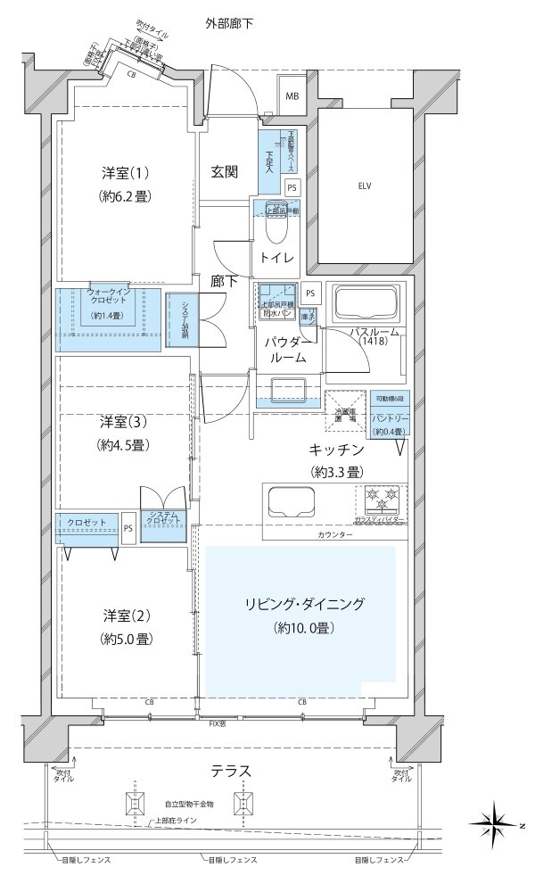 ヴェレーナ大宮櫛引町 間取り Ht TYPE(第2期2次予告住戸)