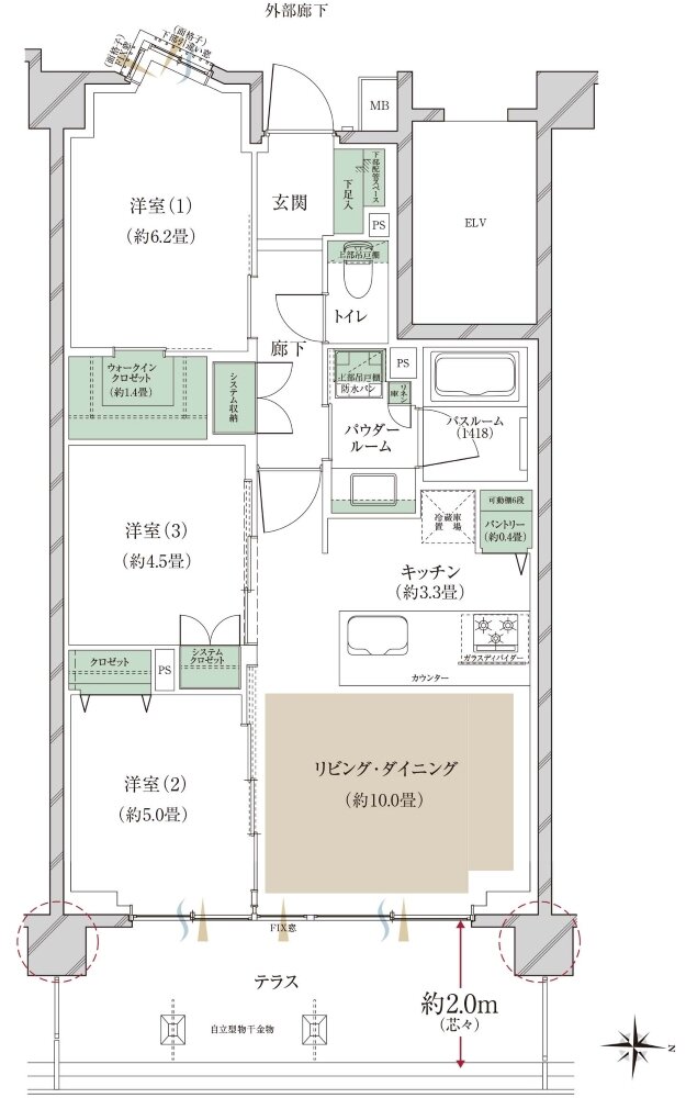 ヴェレーナ大宮櫛引町 間取り Ht TYPE(第2期2次住戸)