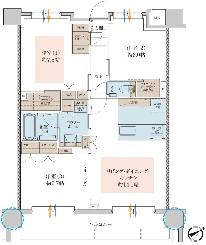 セルアージュ横濱和田町 間取り E type