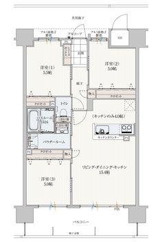 アルファステイツ西嫁島 間取り B TYPE