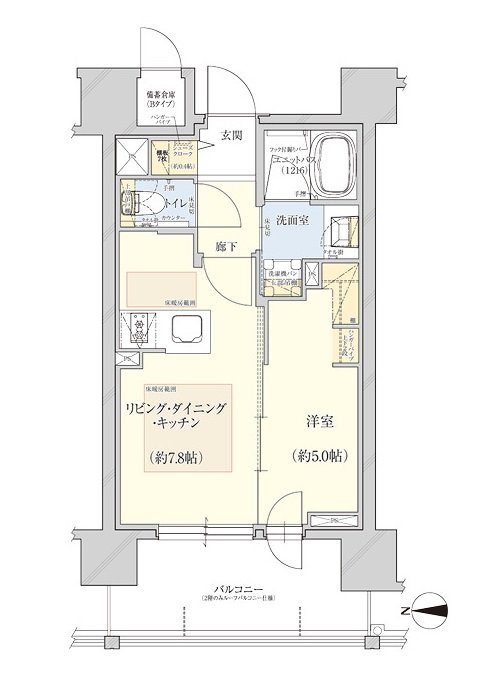 クレアホームズ フラン白石〈センタープレイス〉 間取り B TYPE