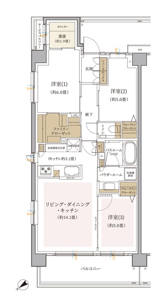 エクセレントシティ幕張 THE GRAN 間取り A type