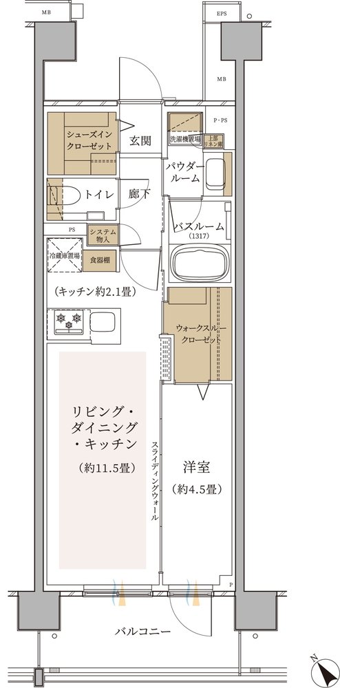 エクセレントシティ幕張 THE GRAN 間取り F type