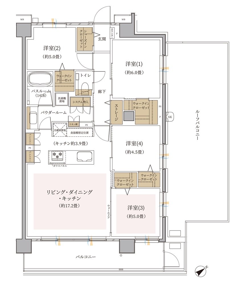 エクセレントシティ幕張 THE GRAN 間取り S1r type