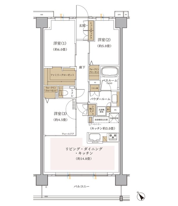 エクセレントシティ幕張 THE GRAN 間取り L type