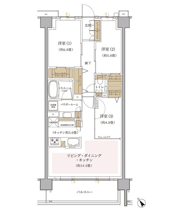エクセレントシティ幕張 THE GRAN 間取り I1 type