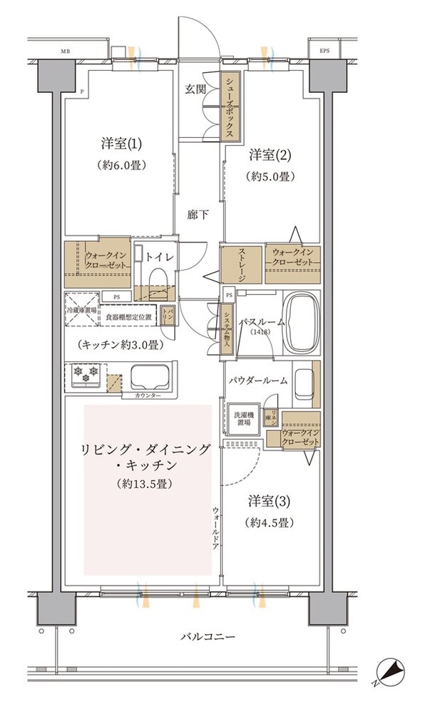 エクセレントシティ幕張 THE GRAN 間取り B1 type