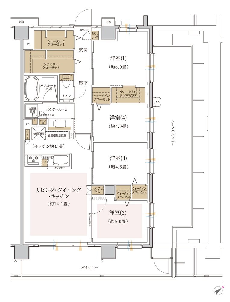 エクセレントシティ幕張 THE GRAN 間取り Xr type