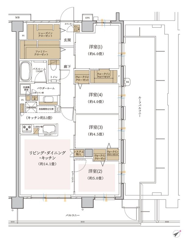 エクセレントシティ幕張 THE GRAN 間取り Xr type