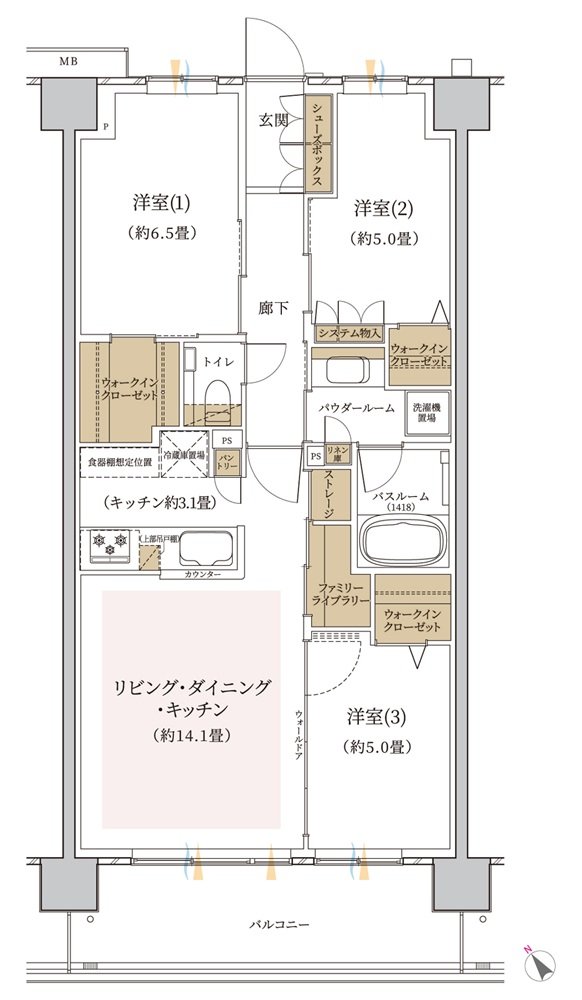 エクセレントシティ幕張 THE GRAN 間取り K1 type