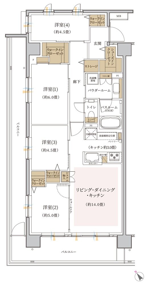 エクセレントシティ幕張 THE GRAN 間取り D type