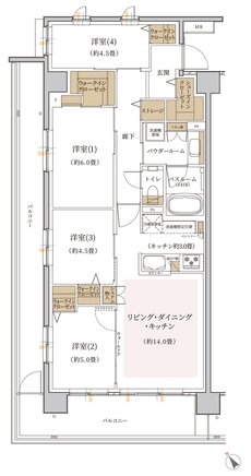 エクセレントシティ幕張 THE GRAN 間取り D type