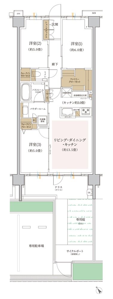 エクセレントシティ幕張 THE GRAN 間取り J1g type