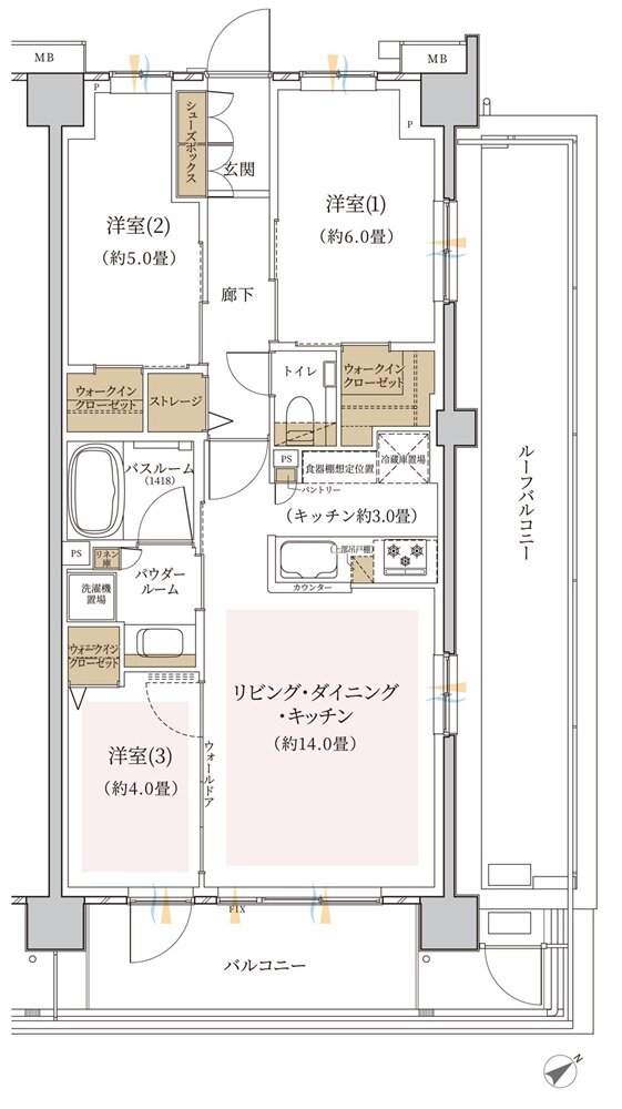 エクセレントシティ幕張 THE GRAN 間取り P4r type