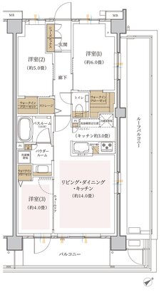 エクセレントシティ幕張 THE GRAN 間取り P4r type