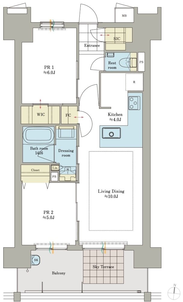 ロイヤルガーデン倉敷駅東 間取り 58C TYPE