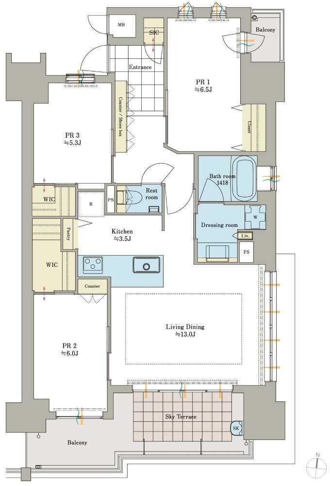 ロイヤルガーデン倉敷駅東 間取り 81D TYPE