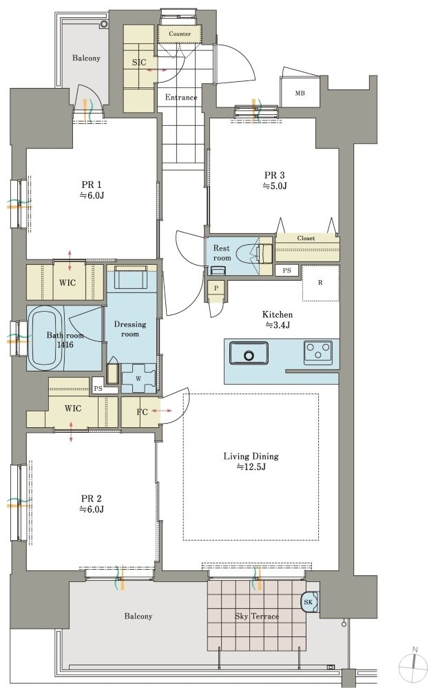 ロイヤルガーデン倉敷駅東 間取り 74A TYPE