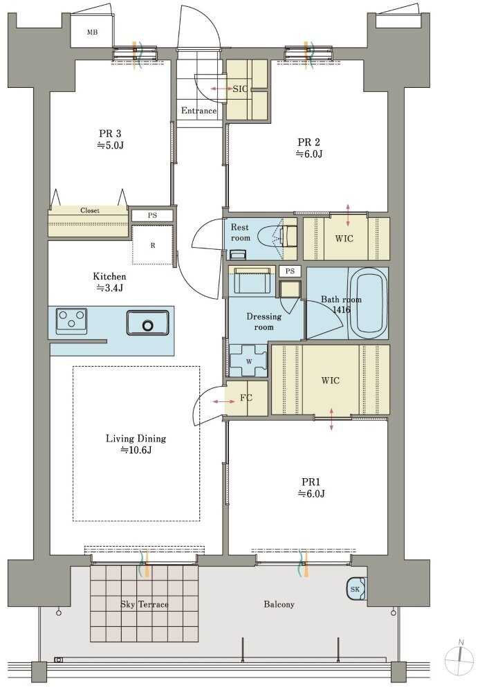 ロイヤルガーデン倉敷駅東 間取り 70B TYPE