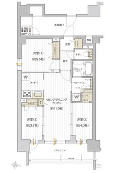 プレサンス レイズ 鶴舞公園 間取り Dタイプ