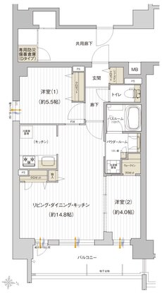 プレサンス レイズ 鶴舞公園 間取り Dタイプ（メニュー1）