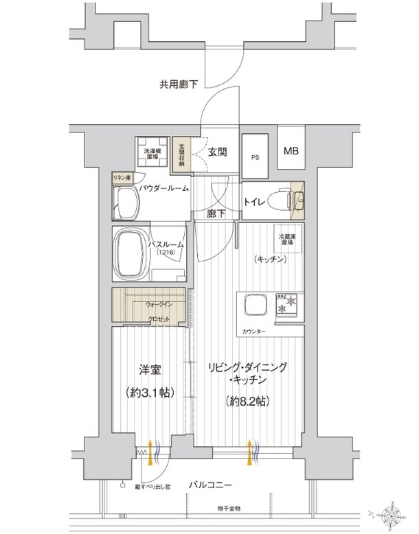 プレサンス レイズ 鶴舞公園 間取り Bタイプ