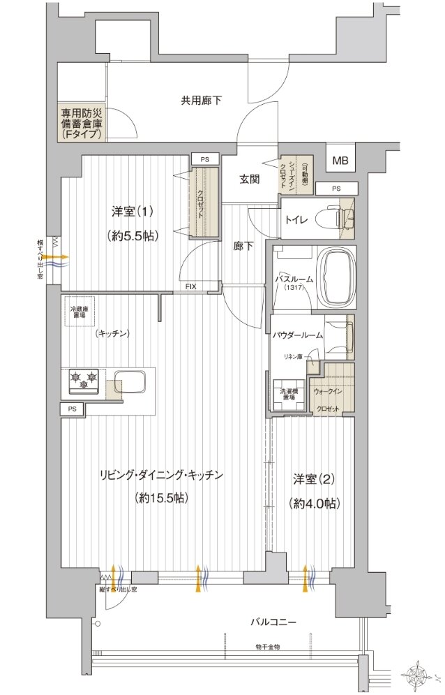 プレサンス レイズ 鶴舞公園 間取り Fタイプ