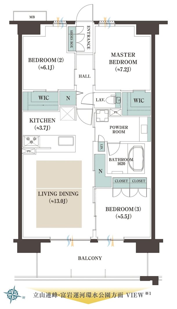 レーベン富山環水公園PEAK TERRACE 間取り G TYPE